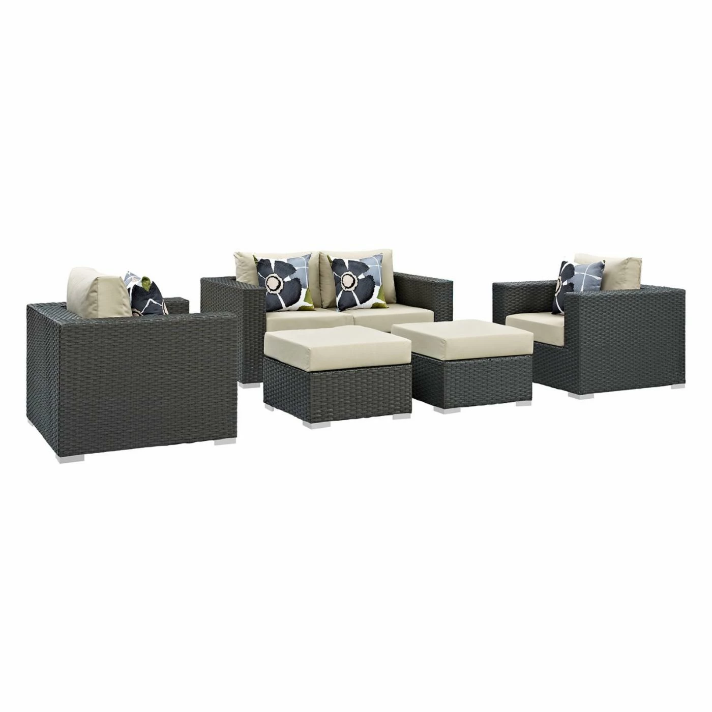 Hot Sale 🥰 Resin Wicker Patio Sets Modway Sojourn 5 Piece Sunbrella Outdoor Patio Conversation Set 🛒 - Image 2
