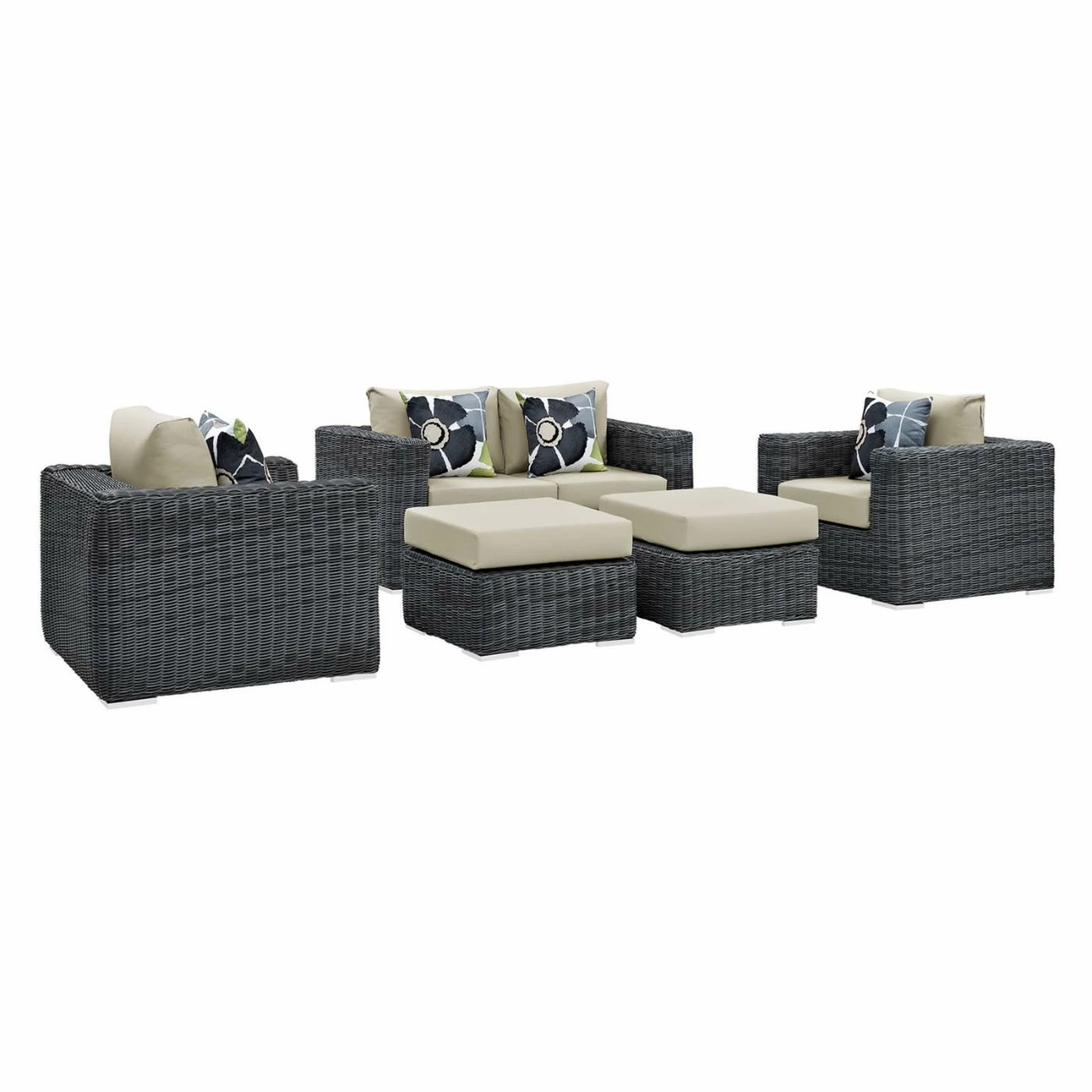Coupon ⭐ Resin Wicker Patio Sets Modway Summon 5 Piece Sunbrella Outdoor Patio Conversation Set ✨ - Image 2