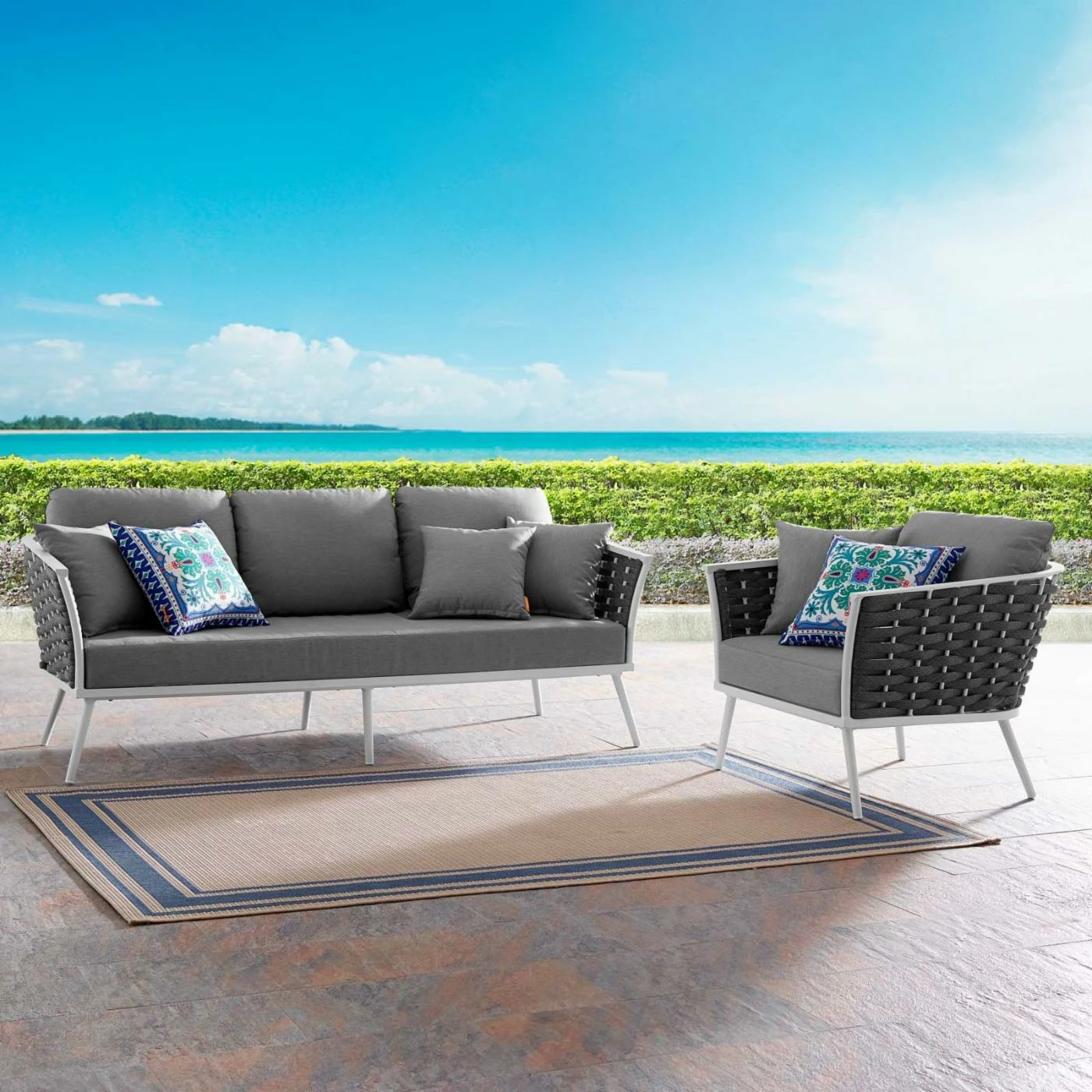 Hot Sale ๐ฅฐ Aluminum Patio Sets Modway Stance Aluminum 2 Piece Outdoor Sofa Set ๐ฅ - Image 2