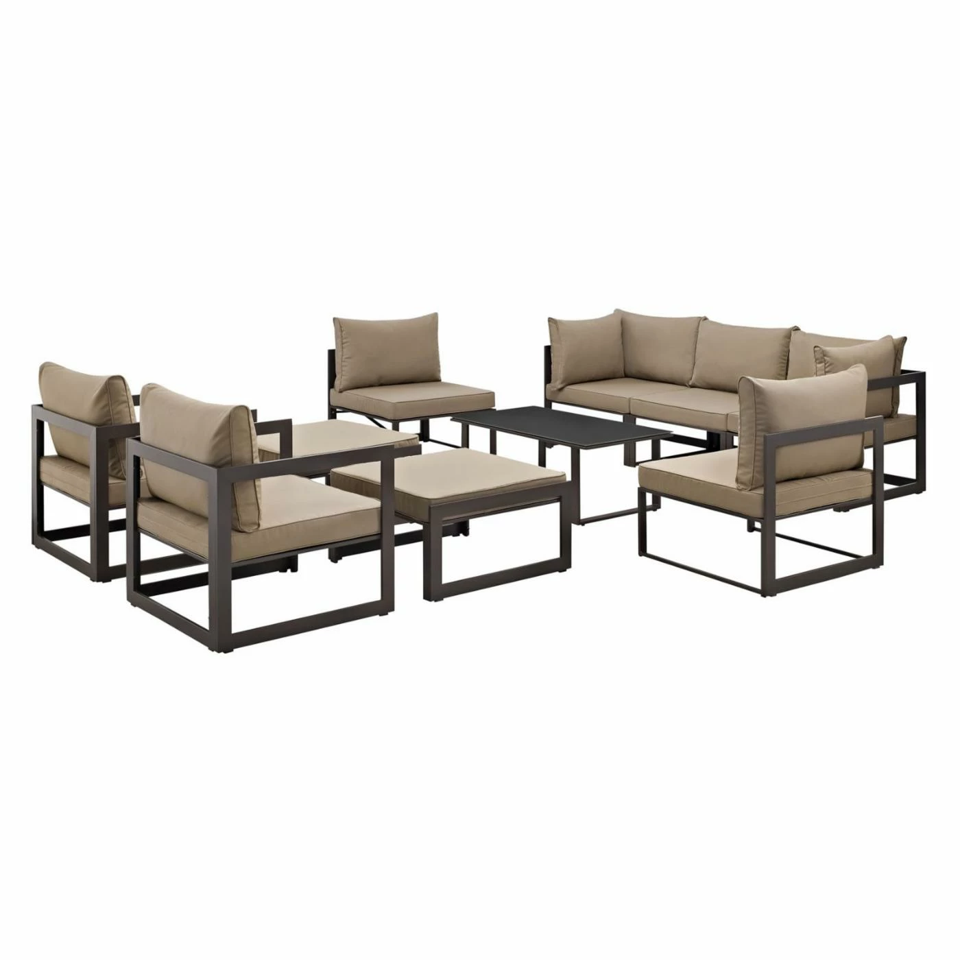 Cheapest 🎉 Aluminum Patio Sets Modway Fortuna 10 Piece Patio Sectional Sofa Set 🎉 - Image 2