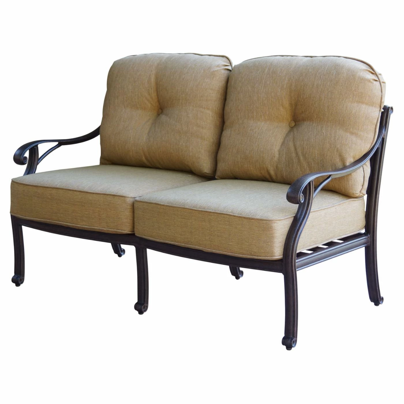 Flash Sale 🎁 Aluminum Patio Sets Darlee Nassau 4 Piece Aluminum Loveseat Patio Conversation Set ⌛ - Image 2