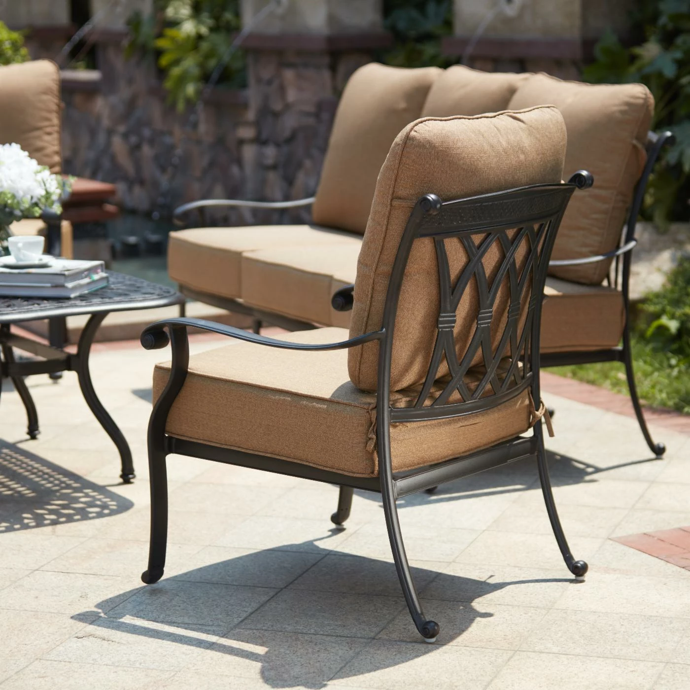 Buy ๐ Aluminum Patio Sets Darlee Capri 4 Piece Aluminum Deep Seating Patio Conversation Set โจ - Image 2