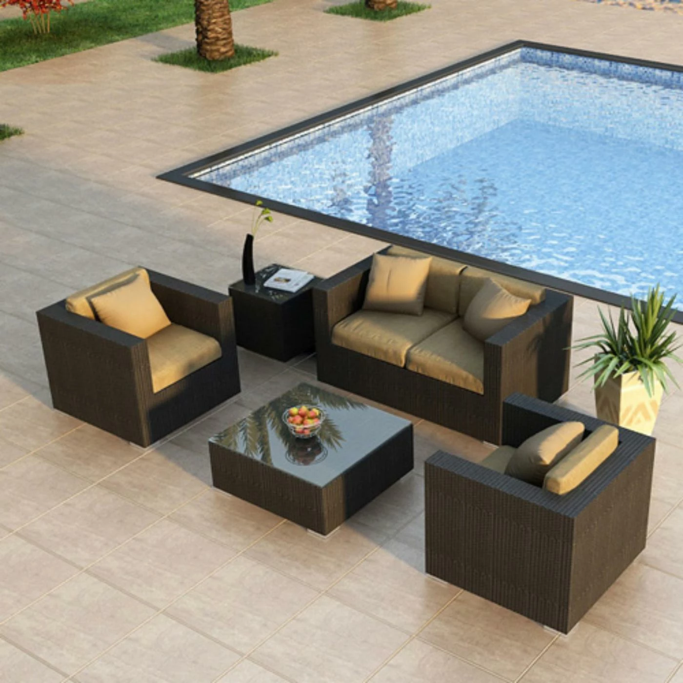 Brand new 👏 Resin Wicker Patio Sets Harmonia Living Urbana Conversation Set 🎁 - Image 2