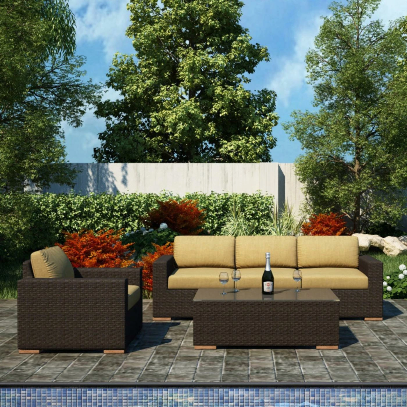 Deals 😍 Resin Wicker Patio Sets Harmonia Living Arden 3 Piece Sofa Set 🥰 - Image 2