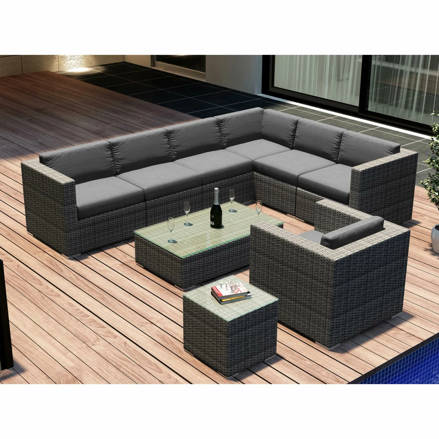 Promo 💯 Resin Wicker Patio Sets Harmonia Living District 9 Piece Sectional Patio Conversation Set 🤩 - Image 2
