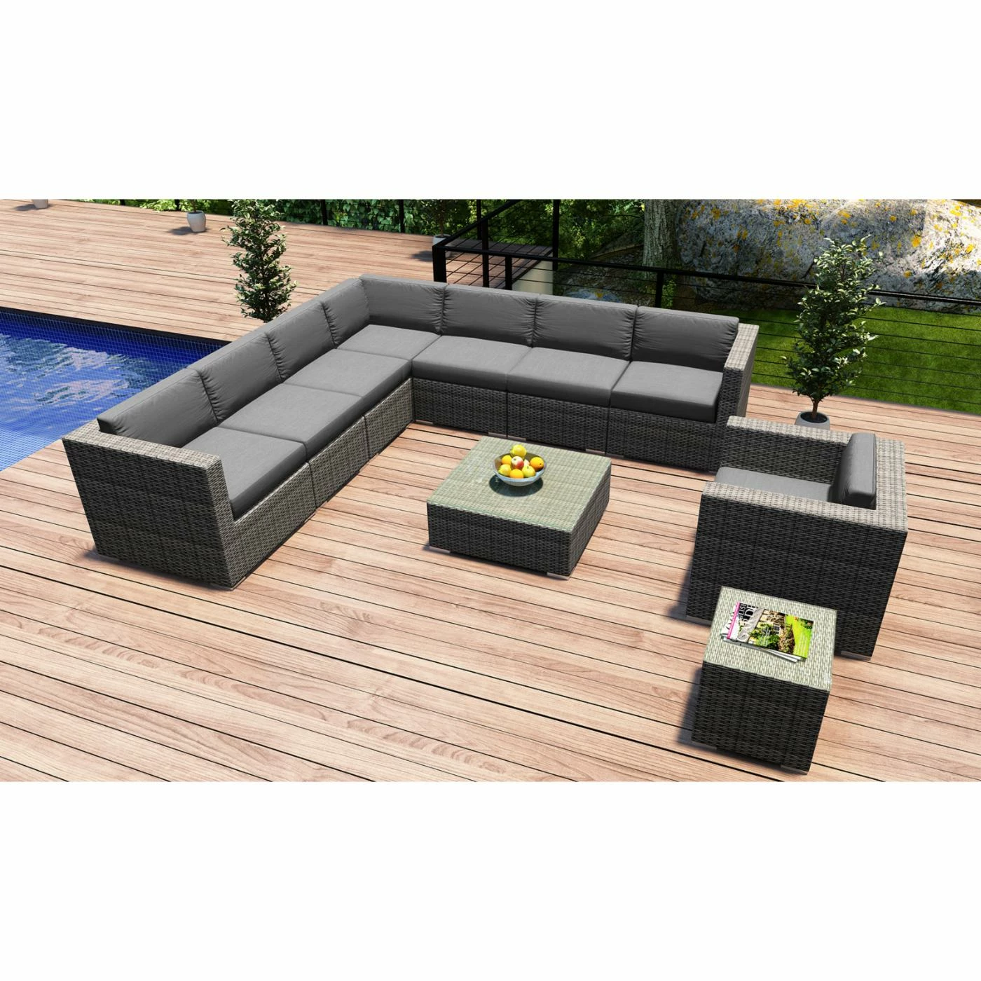 Resin Wicker Patio Sets Harmonia Living District 10 Piece Surround Sectional Patio Conversation Set - Image 2