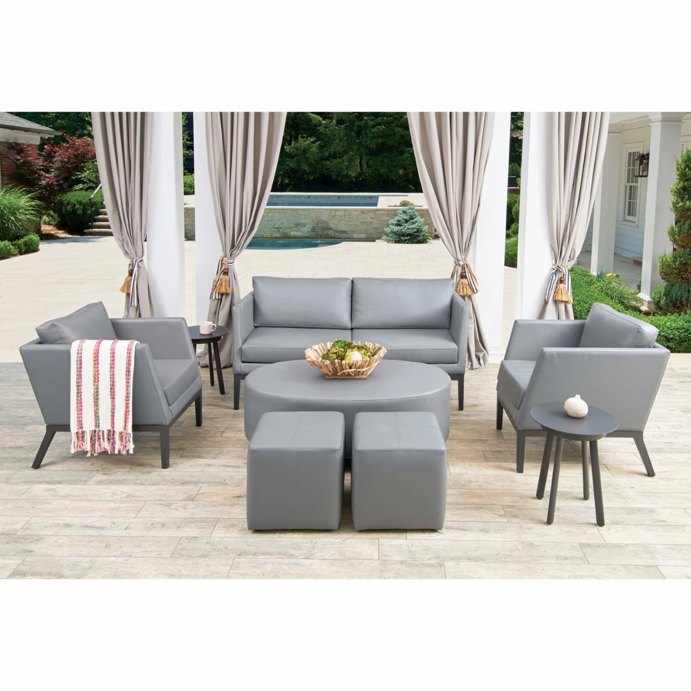 Best reviews of π Aluminum Patio Sets Oxford Garden Salino Nauticau Faux Leather 8 Piece Patio Conversation Set π₯ - Image 2