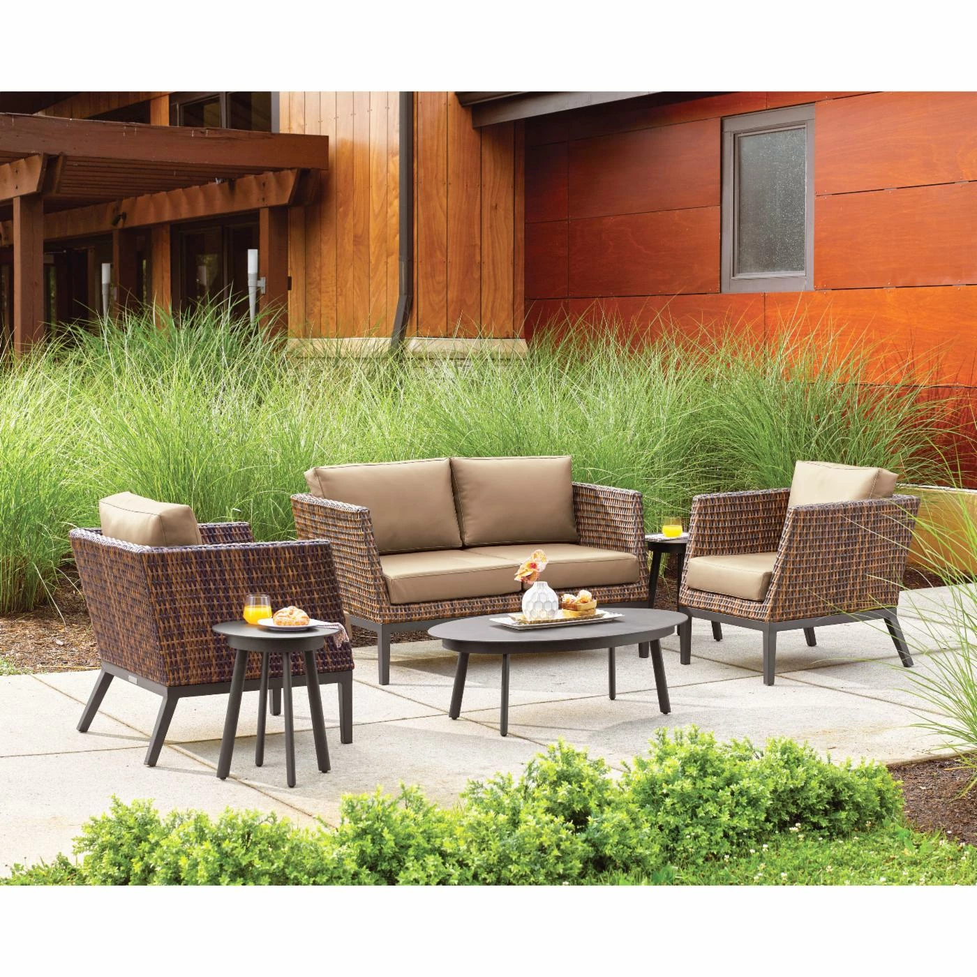 Best deal π Resin Wicker Patio Sets Oxford Garden Salino Woven Wicker 6 Piece Patio Conversation Set π - Image 2