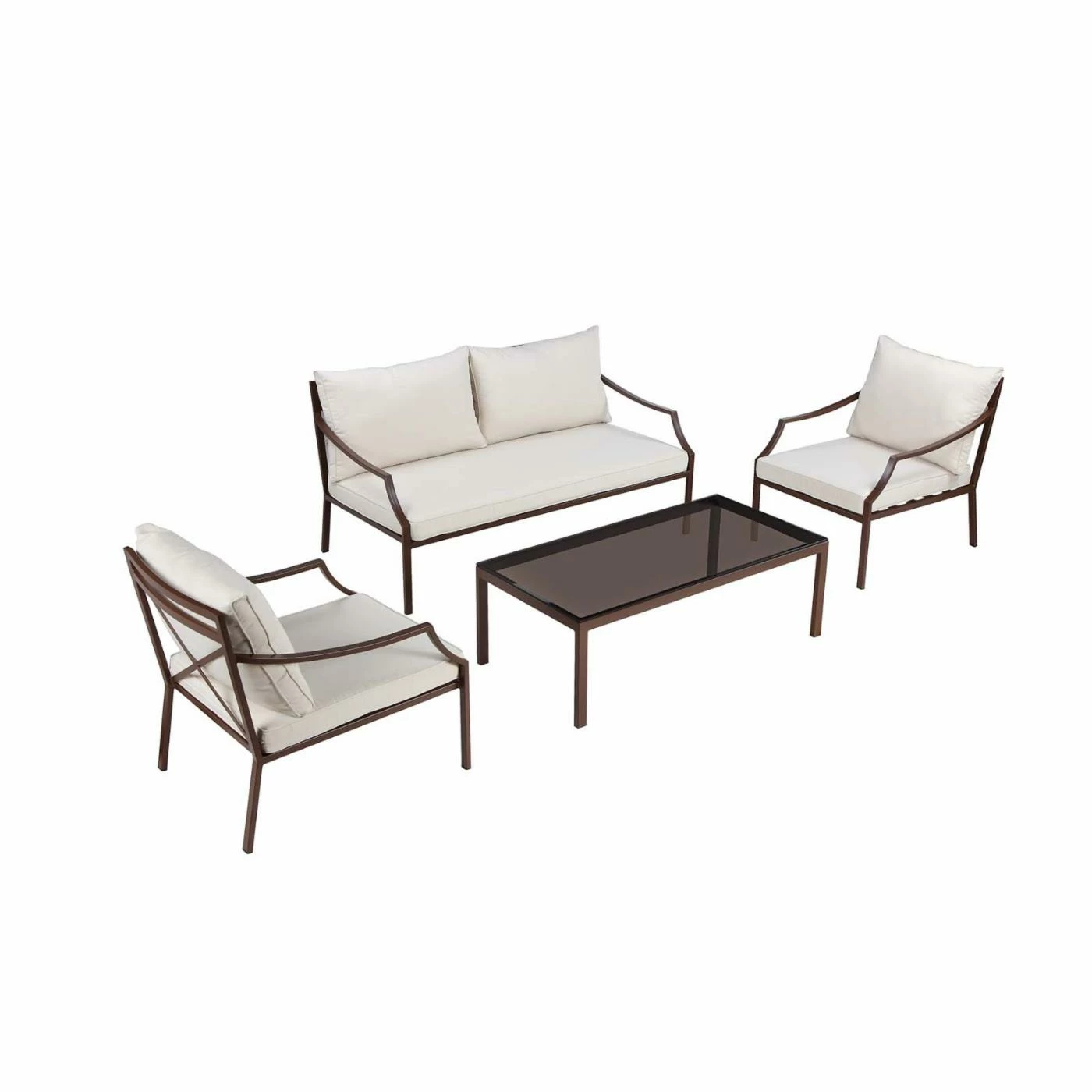 Brand new ๐ Aluminum Patio Sets Pangea Home Palma 4 Piece Aluminum Patio Conversation Set โค๏ธ - Image 2