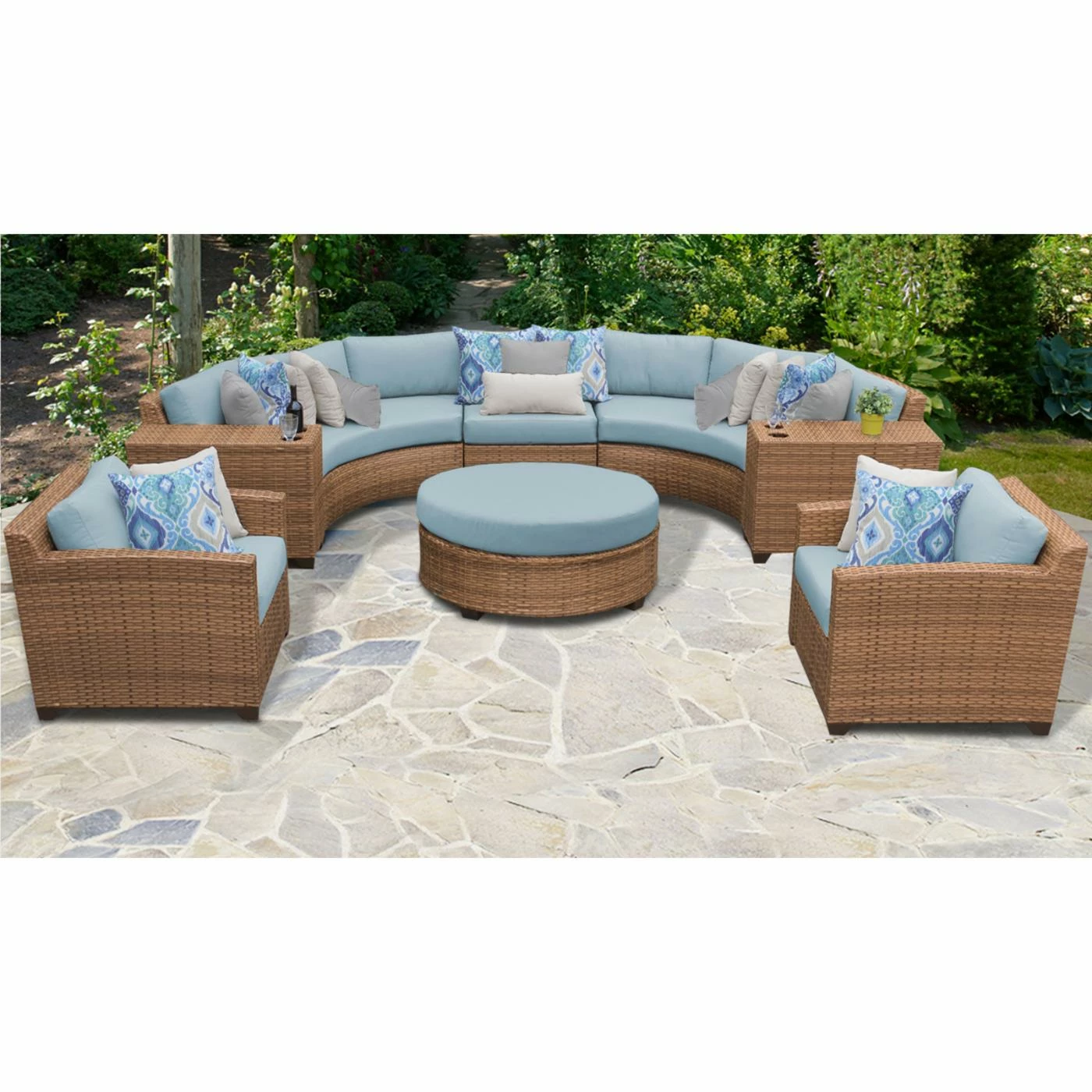 Best Pirce ๐งจ Resin Wicker Patio Sets TK Classics Laguna Wicker 8 Piece Patio Conversation Set With 2 Sets Of Cushion Covers ๐ฏ - Image 2
