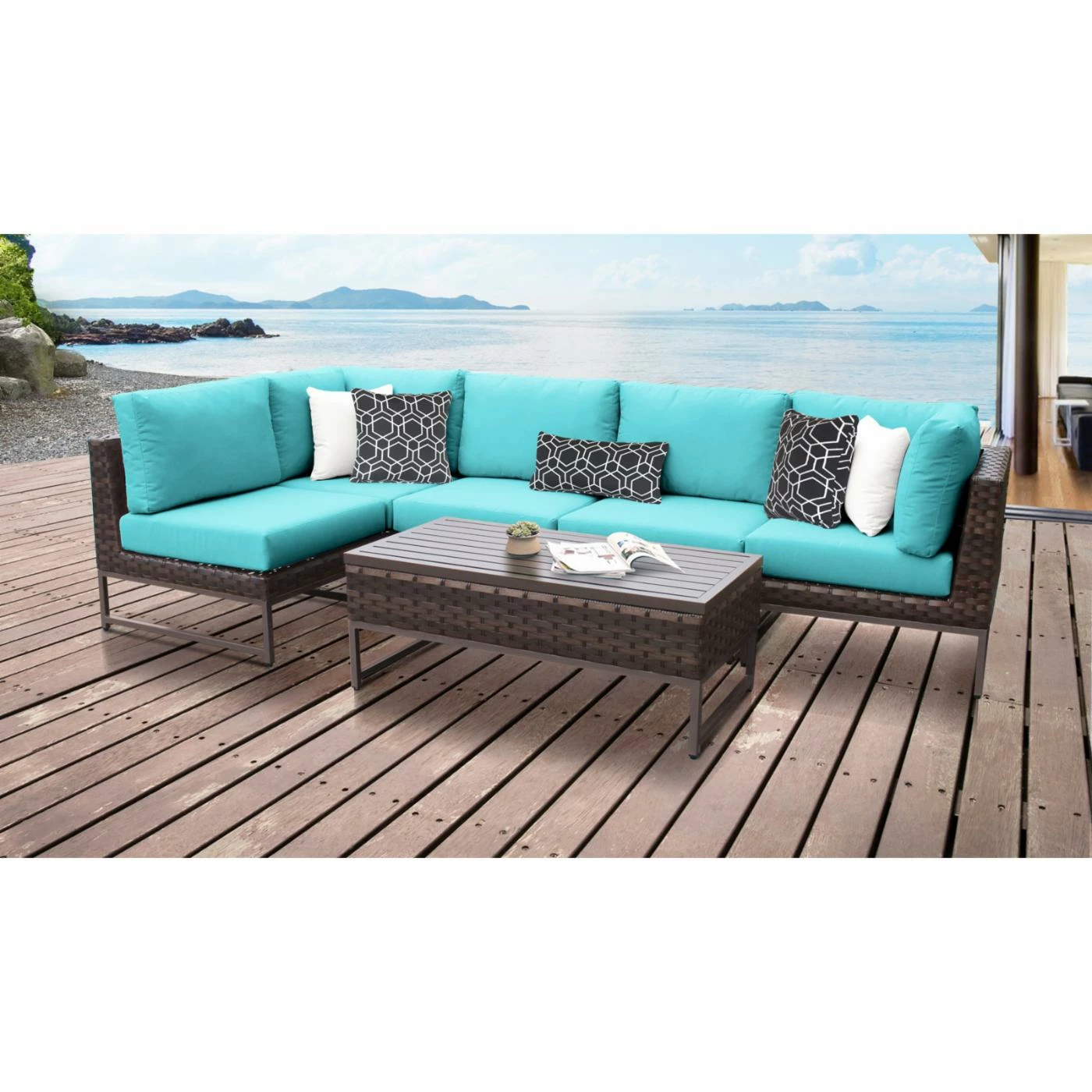 Cheap ๐ Resin Wicker Patio Sets TK Classics Barcelona Wicker 6 Piece L-Shaped Patio Conversation Set ๐ - Image 2