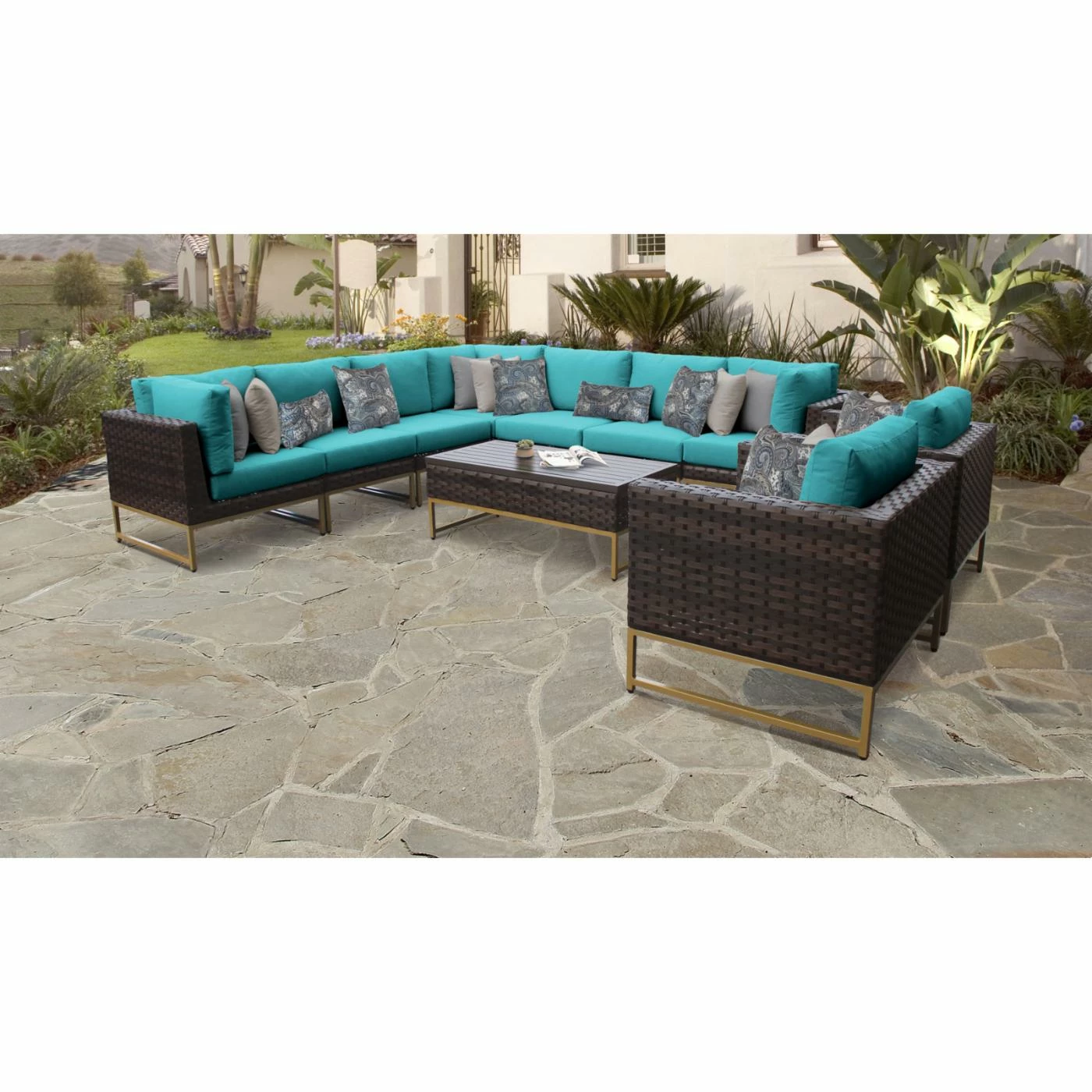 Hot Sale ⭐ Resin Wicker Patio Sets TK Classics Barcelona 10a 10 Piece Wicker Outdoor Patio Conversation Set 😀 - Image 2