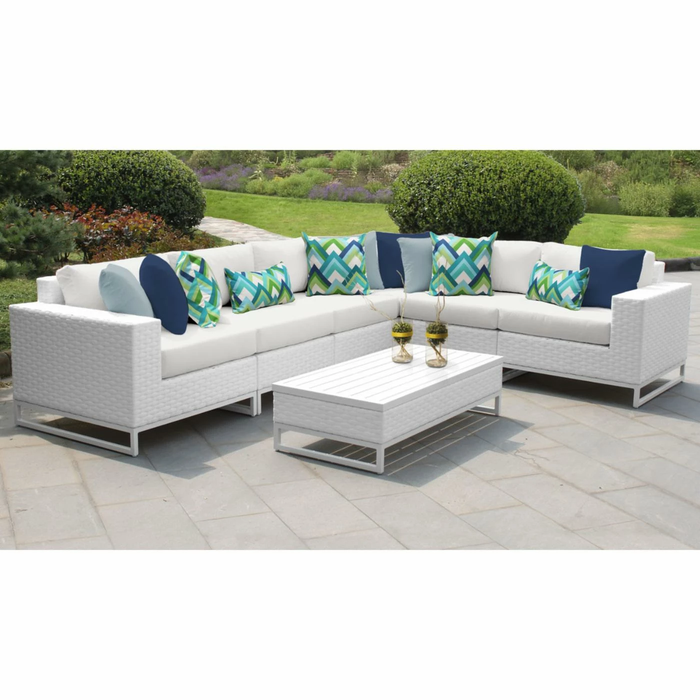 Discount ✨ Resin Wicker Patio Sets TK Classics Miami Wicker 7 Piece Sectional Patio Conversation Set 👏 - Image 2