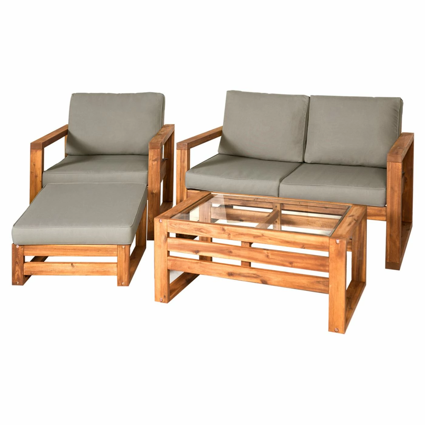 Promo ๐ Wood Patio Sets Manor Park Hudson Open Side Wood 4 Piece Small Space Patio Chat Set ๐ - Image 2