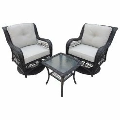 Outlet 🔥 Resin Wicker Patio Sets Abble Wicker 3 Piece Patio Conversation Set 🧨