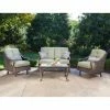 Outlet 🛒 Resin Wicker Patio Sets Hanover Ventura Wicker 4 Piece Patio Conversation Set 👏