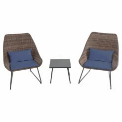 Best deal ❤️ Resin Wicker Patio Sets Hanover Wicker 3 Piece Patio Chat Set With Cushion 💯