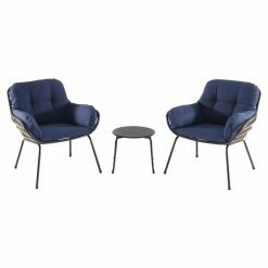 Hot Sale 🔥 Steel Patio Sets Hanover Naya Resin Wicker 3 Piece Patio Chat Set 🔥