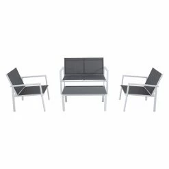 Best deal โค๏ธ Aluminum Patio Sets Hanover Naples Aluminum 4 Piece Patio Conversation Set ๐