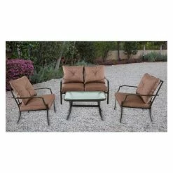 Budget 🤩 Steel Patio Sets Cambridge Crawford Steel 4 Piece Patio Conversation Set 🧨
