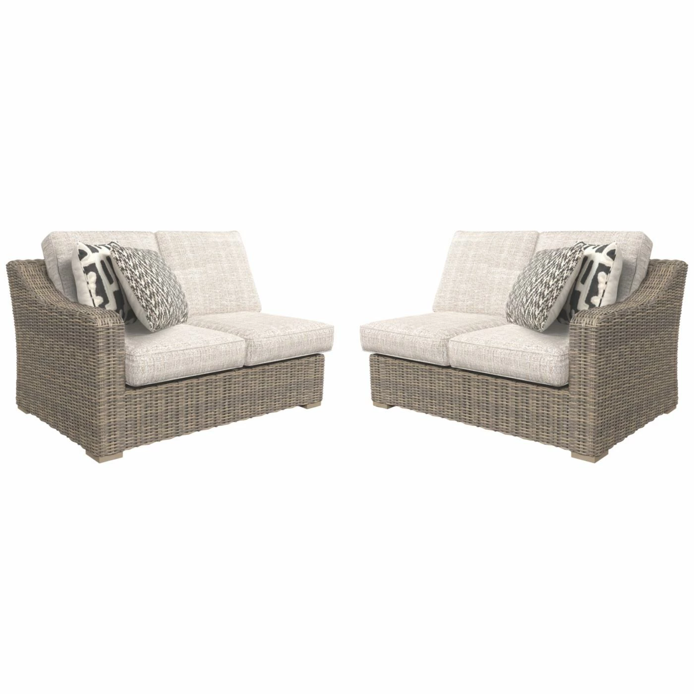 Coupon ๐ฅฐ Resin Wicker Patio Sets Signature Design By Ashley Beachcroft Patio Loveseat Sectional Piece - Set Of 2 ๐งจ