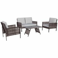 Cheapest 👍 Resin Wicker Patio Sets Signature Design By Ashley Lainey Outdoor 4 Piece Conversation Set 👏