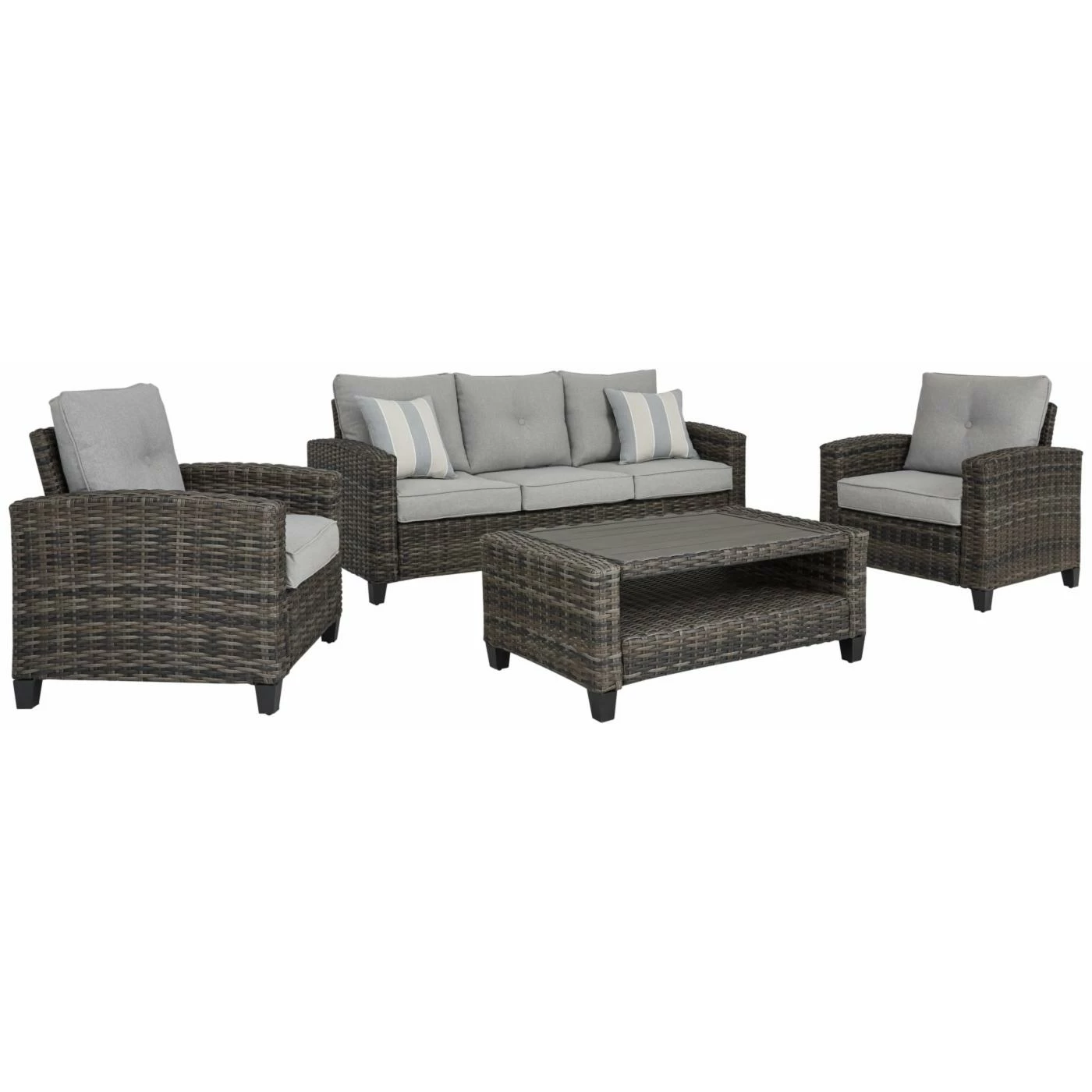 Coupon ๐ Resin Wicker Patio Sets Signature Design By Ashley Cloverbrooke Outdoor 4 Piece Conversation Set ๐ฏ