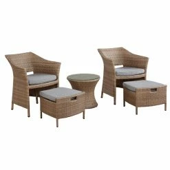 Wholesale 👏 Resin Wicker Patio Sets Alaterre Furniture Kokoli All-Weather 5 Piece Outdoor Conversation Set 🤩