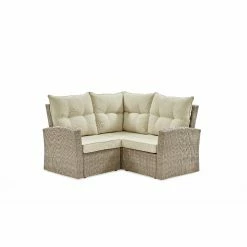 Budget 🎁 Resin Wicker Patio Sets Alaterre Furniture Canaan All-Weather Wicker 2 Piece Corner Outdoor Sectional Sofa 🛒