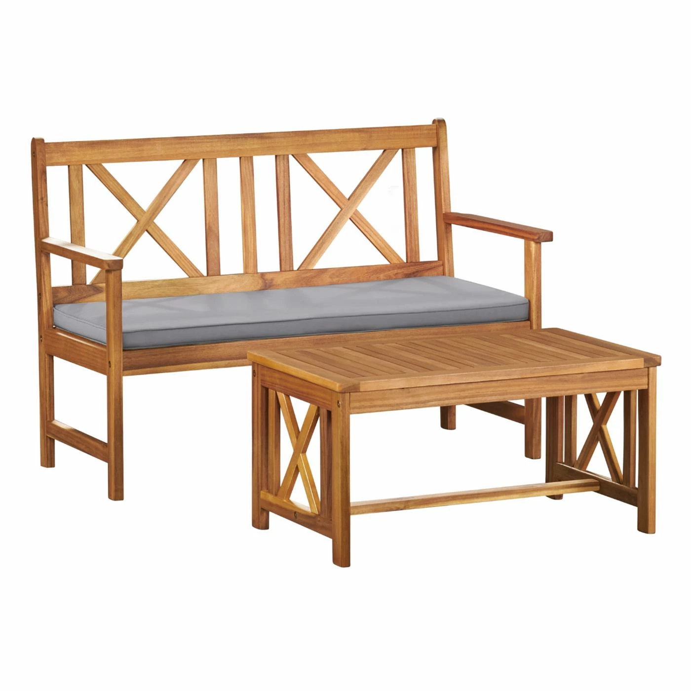 Best Sale β Wood Patio Sets Alaterre Furniture Manchester Acacia Wood Bench And Coffee Table π