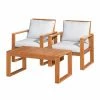 Promo ✔️ Wood Patio Sets Alaterre Furniture Grafton Eucalyptus Wood 3-Piece Set With 2 Chairs And Coffee Table 😉