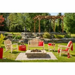 Discount 🌟 Wood Patio Sets Bestar White Cedar Classic 4 Piece Patio Conversation Set 🎁