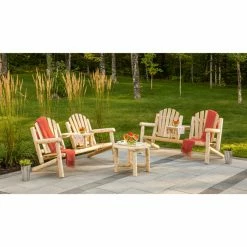 Deals 😀 Wood Patio Sets Bestar White Cedar 3 Piece Premium Patio Conversation Set 👍