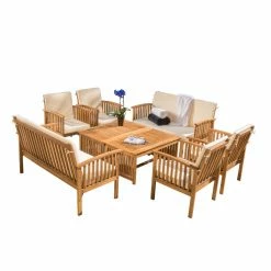 Flash Sale ๐ Wood Patio Sets HN Outdoor Artesia 8 Piece Conversation Set โ