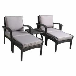 Wholesale 🤩 Best Selling Home Resin Wicker Patio Sets Leslie 5 Piece Patio Conversation Set 🎁