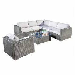Cheapest 😀 Resin Wicker Patio Sets HN Outdoor Bloomfield 7 Piece Sectional Seating Group Patio Conversation Set ✨