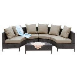 Best Sale 🥰 Resin Wicker Patio Sets HN Outdoor Virden 5 Piece Patio Conversation Set 🔔