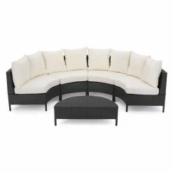 Budget 😀 Best Selling Home Resin Wicker Patio Sets Eta 5 Piece Patio Wicker Sofa Set With Water Resistant Fabric Cushions 🥰