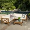 Brand new ✔️ Best Selling Home Wood Patio Sets Josefina 4 Piece X-Back Wooden Patio Sectional Set With Cushions 😉