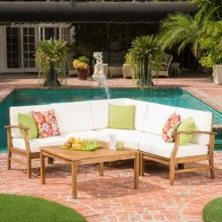New 🔔 Best Selling Home Wood Patio Sets Pearlman 6 Piece Patio Chat Set With Water Resistant Cushions 😉