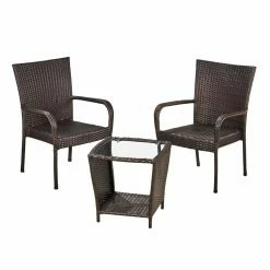 Top 10 ๐ฏ Best Selling Home Decor Resin Wicker Patio Sets Aniela Outdoor Wicker And Glass 2 Seater Stacking Chair Chat Set โจ