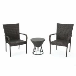 Hot Sale ๐ Best Selling Home Decor Resin Wicker Patio Sets Makeo Outdoor Wicker 2 Seater Stacking Chair Chat Set ๐