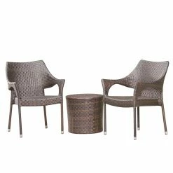 Hot Sale ๐ Best Selling Home Decor Resin Wicker Patio Sets Aubrei Outdoor Wicker 2 Seater Stacking Chat Set ๐ฅฐ