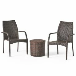 Promo 👏 Best Selling Home Decor Resin Wicker Patio Sets Adolphus Outdoor Wicker 2 Seater Stacking Chair Chat Set ⌛