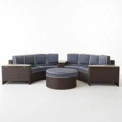 Outlet 🔔 Best Selling Home Resin Wicker Patio Sets Madras Tortuga Wicker 8 Piece Outdoor Conversation Set 🛒