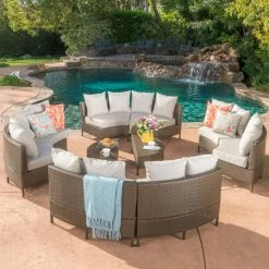 Best Pirce 👍 Best Selling Home Resin Wicker Patio Sets Newton Wicker 10 Piece Patio Sectional Sofa Set ⌛