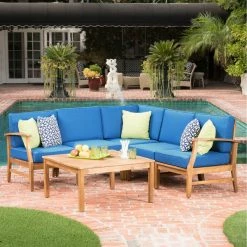 Promo ๐งจ Best Selling Home Wood Patio Sets Perla Wooden 6 Piece Patio Sectional Sofa Set ๐ฅ