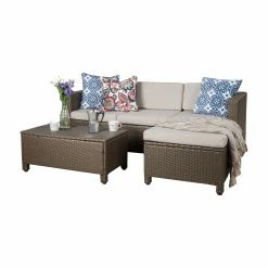 Brand new 😍 Resin Wicker Patio Sets HN Outdoor Prater Wicker Sectional Sofa Patio Conversation Set With Coffee Table ⌛