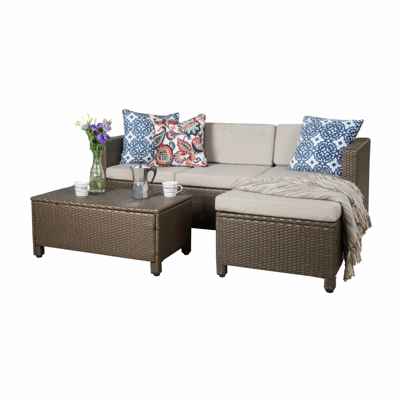 Brand new ๐ Resin Wicker Patio Sets HN Outdoor Prater Wicker Sectional Sofa Patio Conversation Set With Coffee Table โ