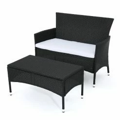 Deals 😀 Resin Wicker Patio Sets HN Outdoor Page Wicker 2 Piece Loveseat And Coffee Table Set 👏